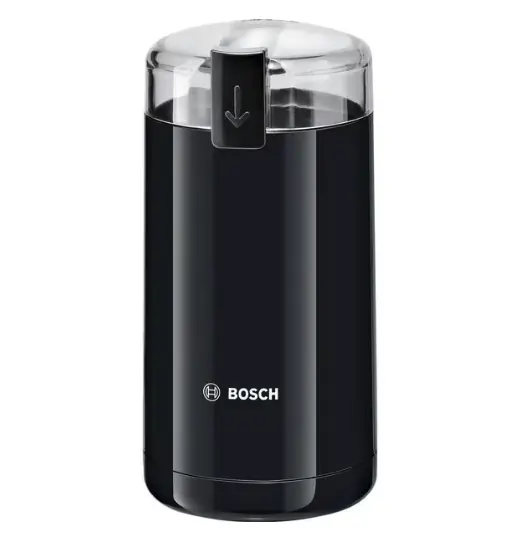 Schwarze Bosch Kaffeemühle - leerer Inhalt - keine Kaffeebohnen